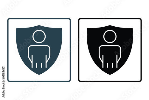 People insurance icon. insurance symbol, protection, safety, health. Solid icon style design. Simple vector design editable. EPS 10 and SVG files