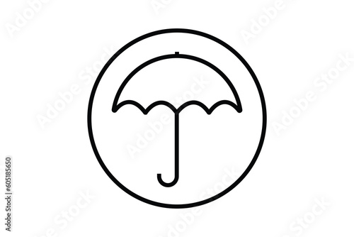 Umbrella icon symbol. insurance symbol, protection. Line icon style design. Simple vector design editable. EPS 10 and SVG files