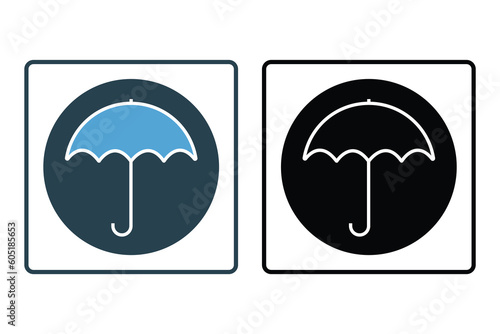 Umbrella icon symbol. insurance symbol, protection. Solid icon style design. Simple vector design editable. EPS 10 and SVG files