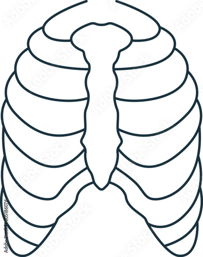 Rib cage icon. Monochrome simple sign from anatomy collection. Rib cage icon for logo, templates, web design and infographics.