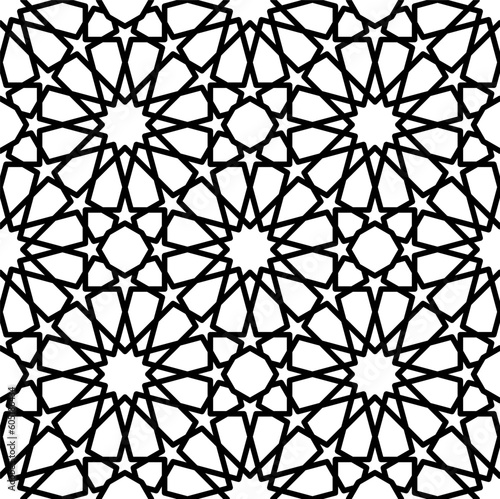 Mashrabiya arabesque arabic pattern. Seamless islamic background. Arab mashrabiya symmetry textile backdrop, asian grid vector background or arabian mesh window ornament, arabesque lattice wallpaper