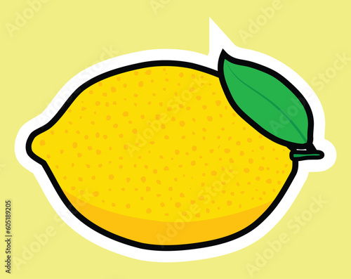 Fresh lemon cartoon hand drawn illustrations,. 