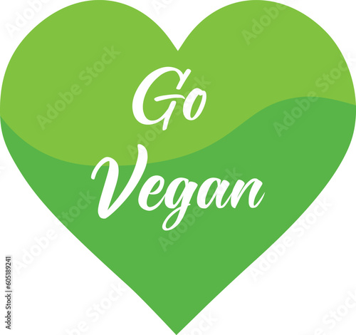 Go Vegan slogan, Vegetarian eco concept illustration. ZIP file contains EPS, JPEG and PNG formats.

