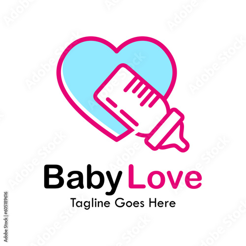 Baby love design logo template illustration