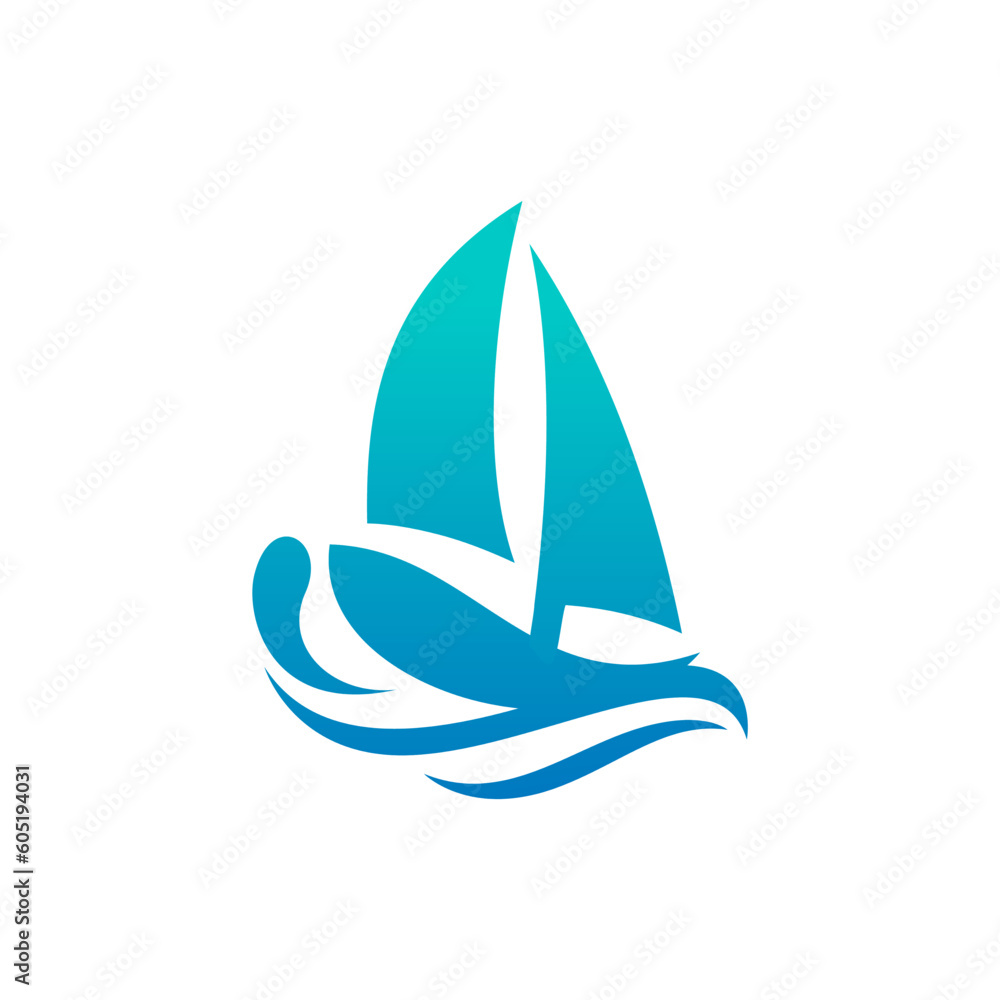 Simple Sailboat dhow sailing boat ship on Sea Ocean template designs