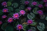 Lotus flowers in the garden. Generative AI