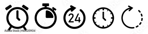 time icon time left alarm clock and open 24 our icon pack