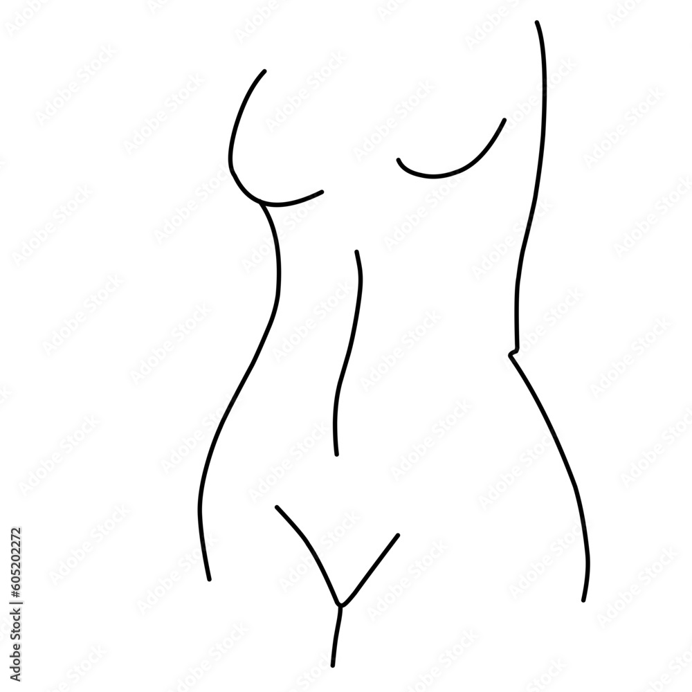 Fototapeta premium Female Body Sexy Aesthetic Line Art