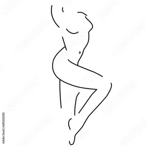 Female Body Sexy Aesthetic Line Art