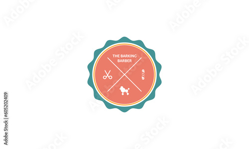 emblem badge logo style barbershop for dog