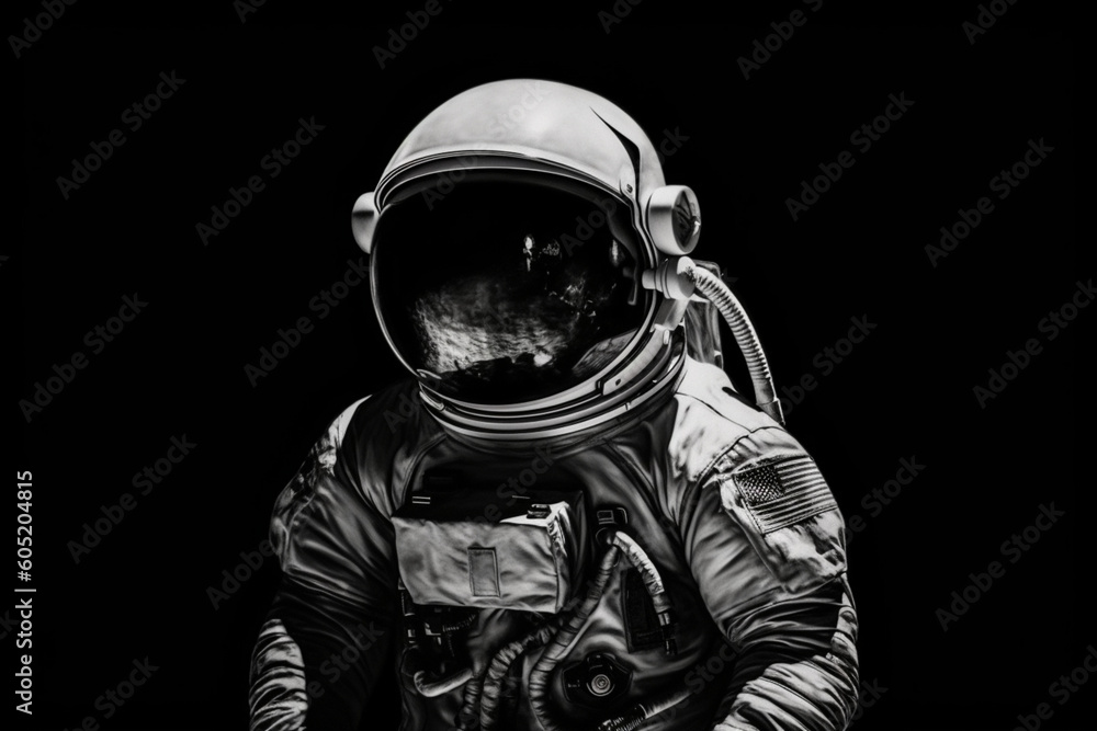 Astronaut Space Black Background