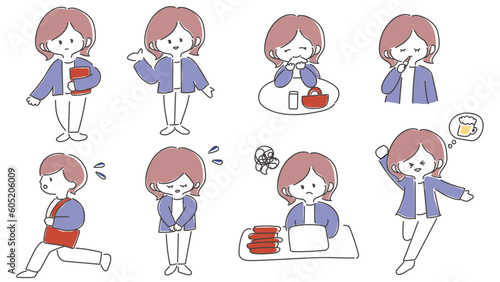 a day of woman office worker 女性会社員の1日 
