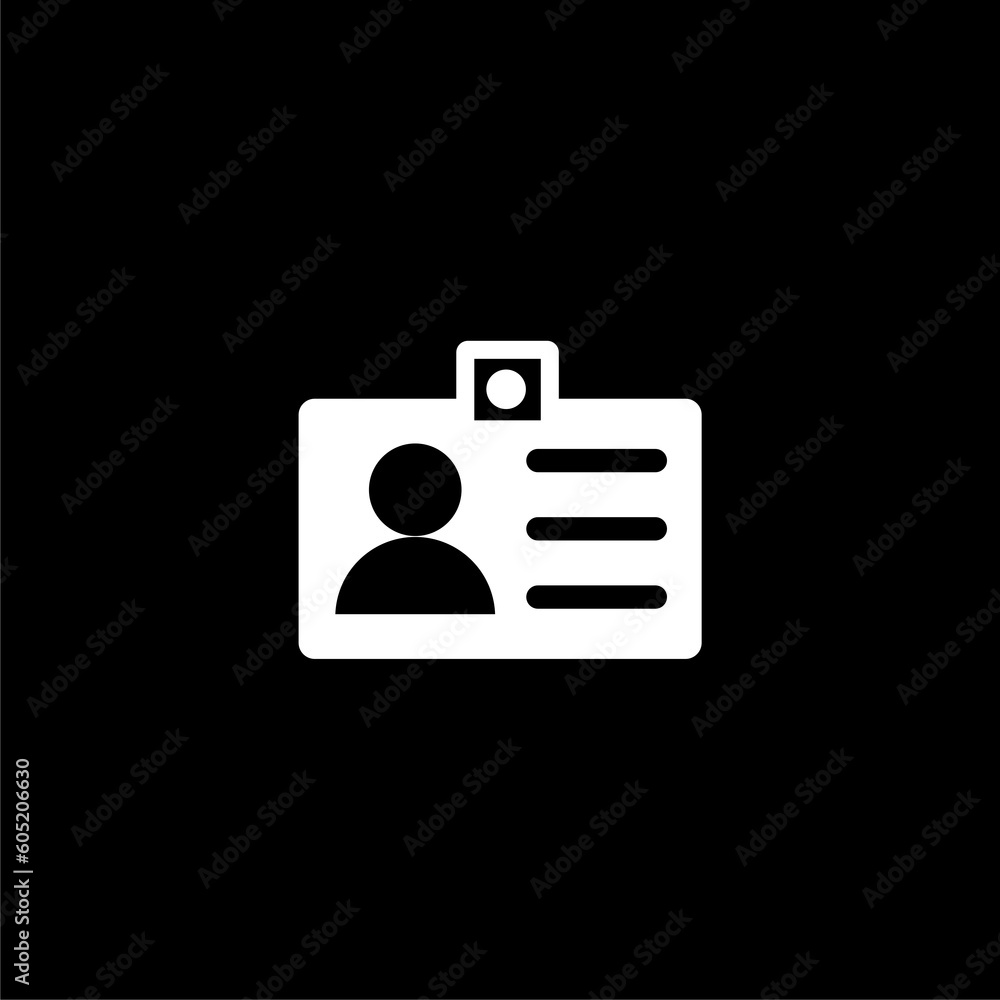 Personal ID card isolated on black background Personal ID card isolated on black background