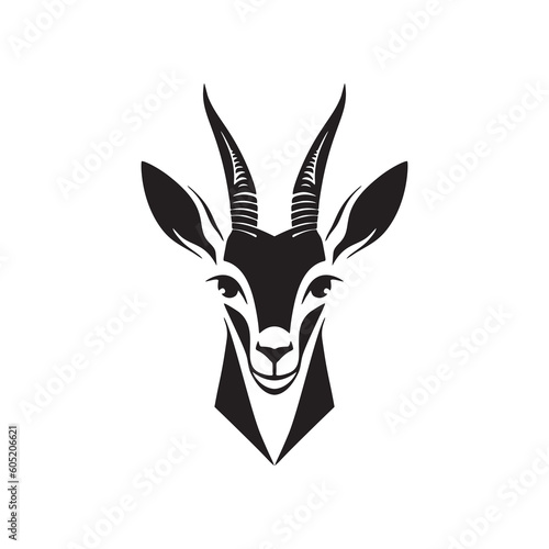 Antelope Icon, Impala Head Logo, Antilopa Symbol, Gazelle Sign, Wildlife African Animal, Safari Concept