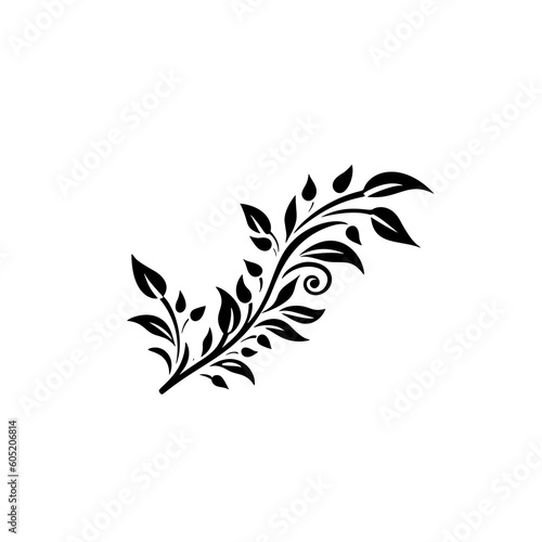 Twig Icon, Branch with Leaves Silhouette, Tree Branches Symbol, Herbs, Plant Leaf, Eucalyptus Sprig Silhouettes