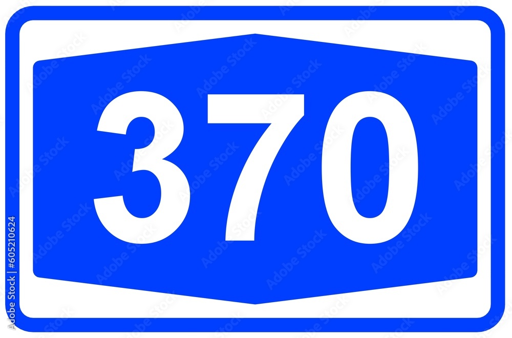 Illustration eines Autobahnschildes der Autobahn 370 in Deutschland Illustration eines Autobahnschildes der Autobahn 370 in Deutschland