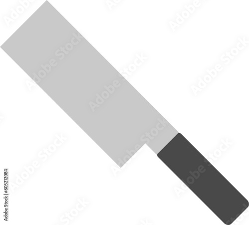 中華包丁・肉切り包丁のモノクロイラスト