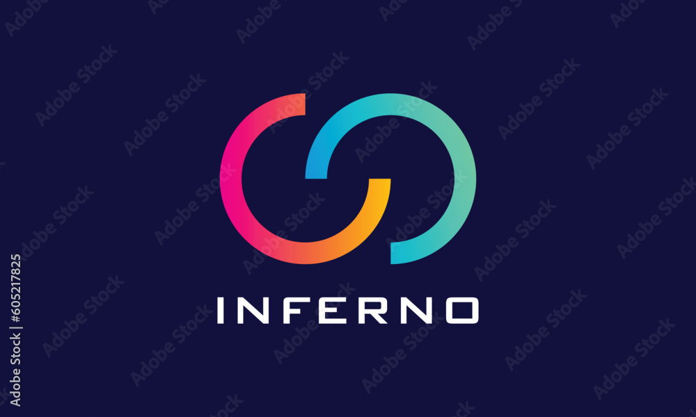 Infinity circle chain logo vector link connection technology Infinity circle chain logo vector link connection technology
