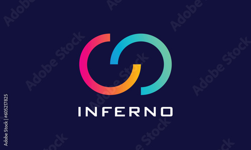 Infinity circle chain logo vector link connection technology