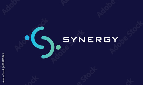 Logo vector solid teamwork symbol group solution strategy people network community organization connection cooperation