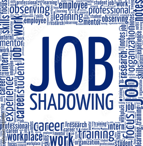 Job Shadowing word cloud conceptual design isolated on white background.
