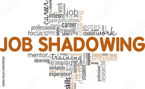 Job Shadowing word cloud conceptual design isolated on white background.