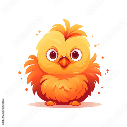 Cute Cartoon Chicken Vector Illustration