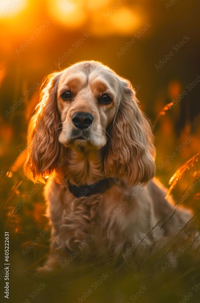 English Cocker Spaniel. Generative AI. English Cocker Spaniel. Generative AI.