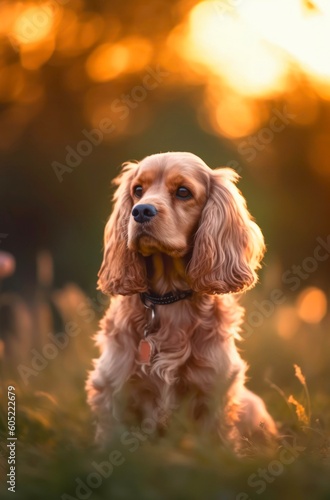 English Cocker Spaniel. Generative AI.