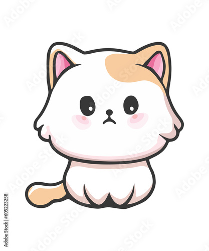 Cute Persian Cat Cartoon Illustration