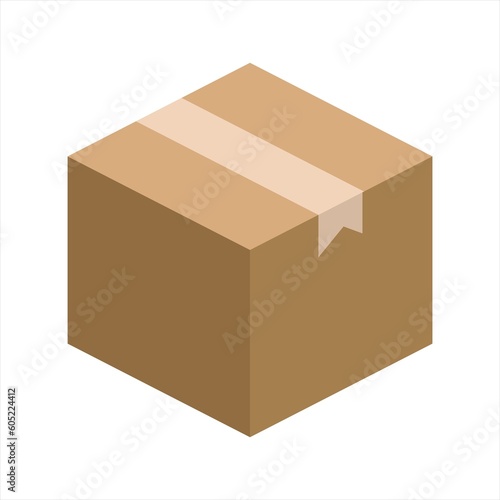 box icon with white background,Carton container illustration