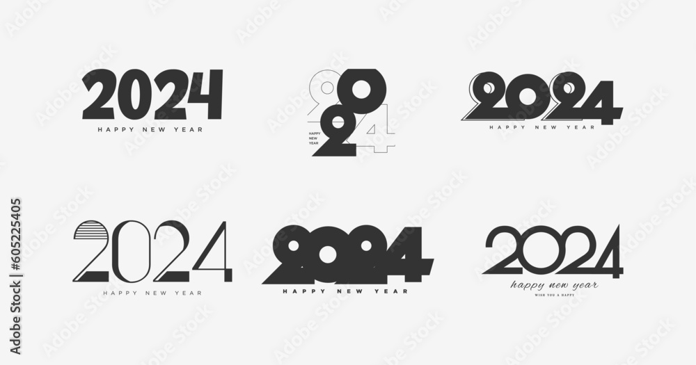2024 new year with different celebration number models, 2024 new year celebration.