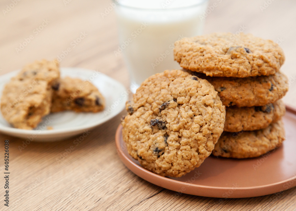 Fresh baked oatmeal and raisin soft cookie Fresh baked oatmeal and raisin soft cookie