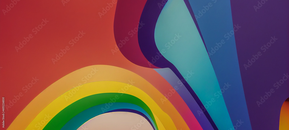 Obraz premium abstract background with rainbow, Generative AI Art Illustration 02