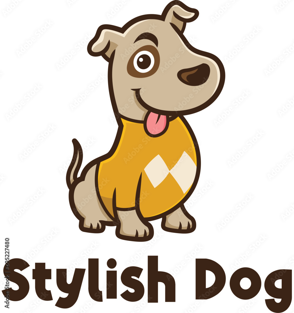 Stylish Dog Cartoon Logo Mascot Stylish Dog Cartoon Logo Mascot