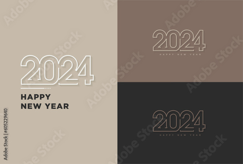 2024 new year with three different number line concept  new year 2024 celebration.