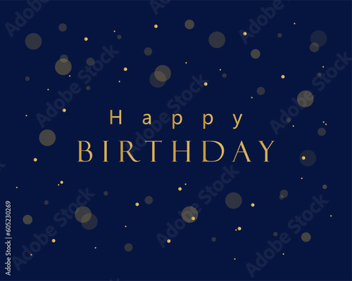 Happy Birthday with confetti and bokeh effect