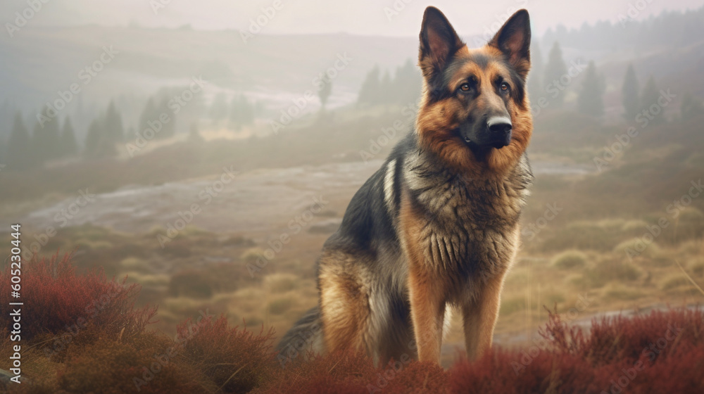 A german shepherd dog in a forest A german shepherd dog in a forest