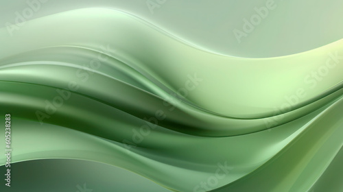 Abstract soft shiny green wavy line background graphic design. Modern blurred light curved lines banner template