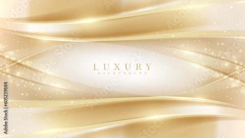 Luxury abstract gold background with glitter light effect decoration.