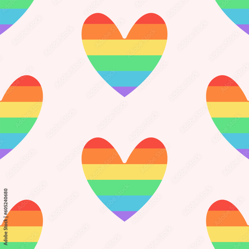 Gay Pride Hearts Seamless pattern, LGBT background Gay Pride Hearts Seamless pattern, LGBT background