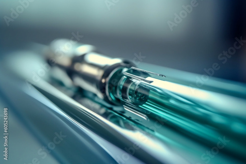 syringe, close up view, Generative AI