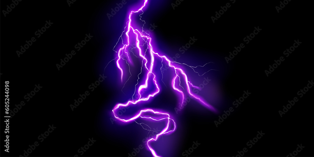 Fototapeta premium lightning light effect background realistic flash with lightning electric explosion vector illustration