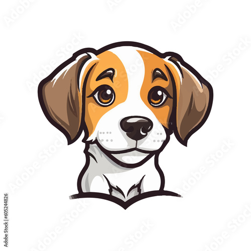 Cute Cartoon Dog Vector Illustration