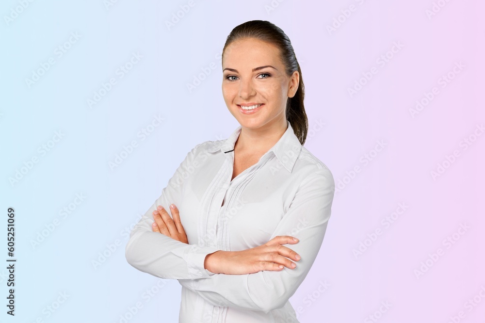 attractive young happy woman posing on background attractive young happy woman posing on background