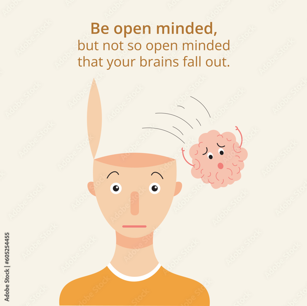 Fototapeta premium BE OPEN MINDED vector illustration graphic