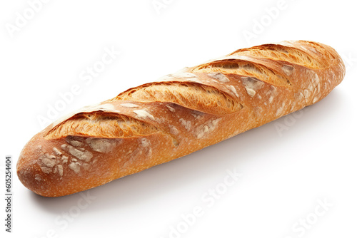 French baguette isolated on white background