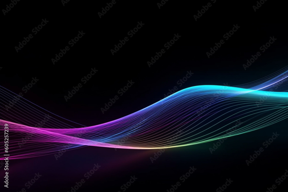 abstract internet data light stripe flowing in cyberspace network information communication technology concept neon curve line moving in motion