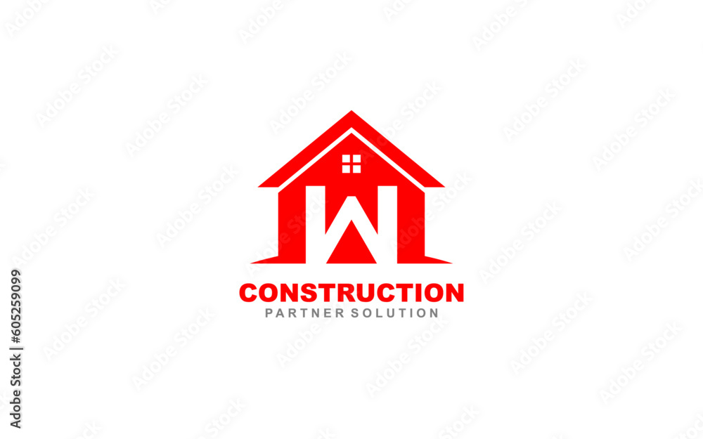 W Letter Real estate logo template