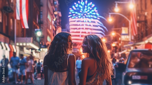 girls for usa independence day. Generative AI